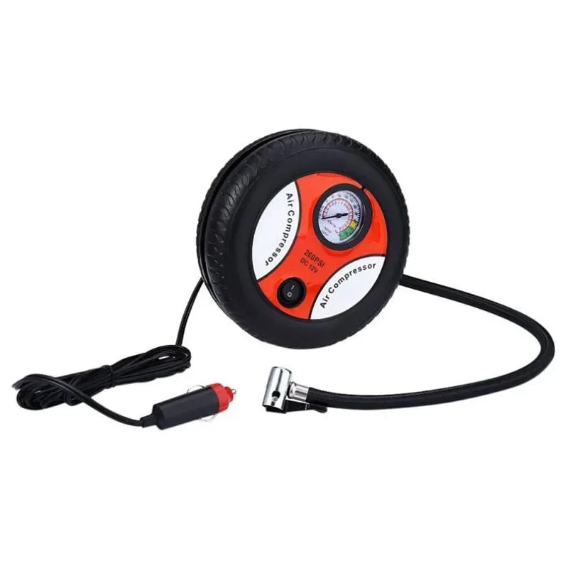 Portable12V Tire Inflator Air Compressor  Car Tire Inflator Tire Pressure Gauge For Car Tires Bicycle Air Compressor Accessories
